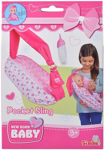 Simba 105560002 - New Born Baby verstellbare Trageschlinge mit Tasche und Fläschchen für 38-43cm Puppen, Für Kinder ab 3 Jahren Simba 105560002 - New Born Baby verstellbare Trageschlinge mit Tasche und Fläschchen für 38-43cm Puppen, Für Kinder ab 3 Jahren von Simba