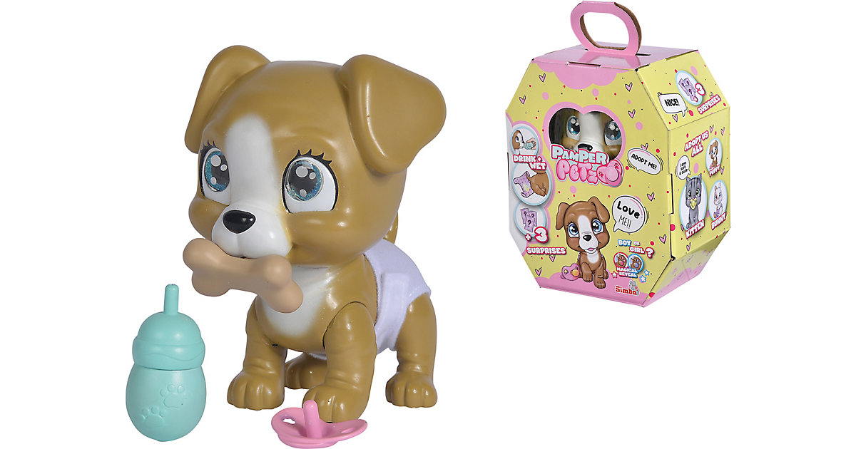 Pamper Petz Hund - Tierbaby mit Trink- und Nässfunktion, magischer Pfote & 3 Überraschungen braun-kombi Pamper Petz Hund - Tierbaby mit Trink- und Nässfunktion, magischer Pfote & 3 Überraschungen braun-kombi von Simba