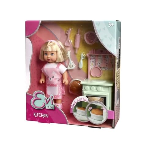 SIMBA 105733998 Evi Love Kitchen, Spielpuppe mit Neuer, Ofen zum Öffnen und Kuchen mit Funktion, Zubehör, 12cm, ab 3 Jahren SIMBA 105733998 Evi Love Kitchen, Spielpuppe mit Neuer, Ofen zum Öffnen und Kuchen mit Funktion, Zubehör, 12cm, ab 3 Jahren von Simba