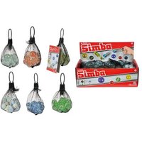 SIMBA 107408768 Glasmurmeln im Netz, 6-fach sortiert von Simba