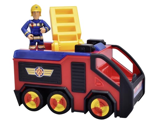 SIMBA Feuerwehrmann Sam Junior Jupiter, Fahrzeug 17cm, Sam Figur 7cm, ab 3 Jahren von Simba