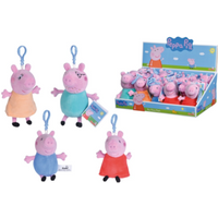 SIMBA 109261000 Peppa Pig Plüsch Schlüsselanhänger, 4-fach sortiert von Simba