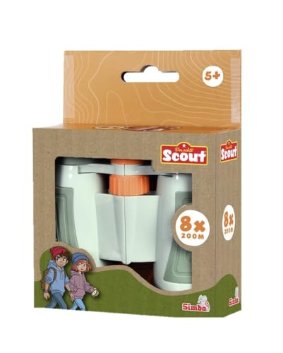 Simba 109452671 - Scout Kinder-Fernglas ab 5 Jahre (11 cm) - gummiertes Kinderfernglas mit 8-facher Vergrößerung & 200m Sichtweite, Forscher- und Entdecker-Spielzeug inkl. Umhänge-Kordel von Simba