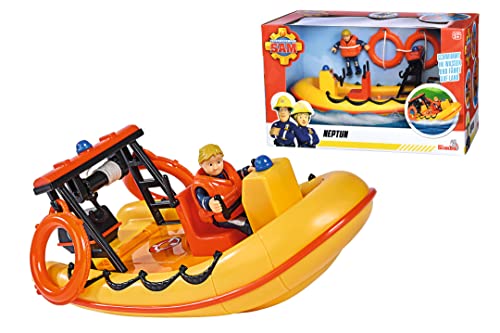 SIMBA - Feuerwehrmann Sam Neptune, Boot, 20cm, mit Penny Actionfigur, ab 3 Jahren von Simba