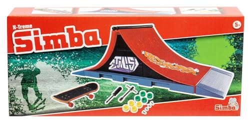 Finger Skateboard Rampe Ultimate, 27x10x9cm, 8 Ersatzräder, 2x Werkzeug, Schraubem und Mutter, ab 5 Jahren von Simba