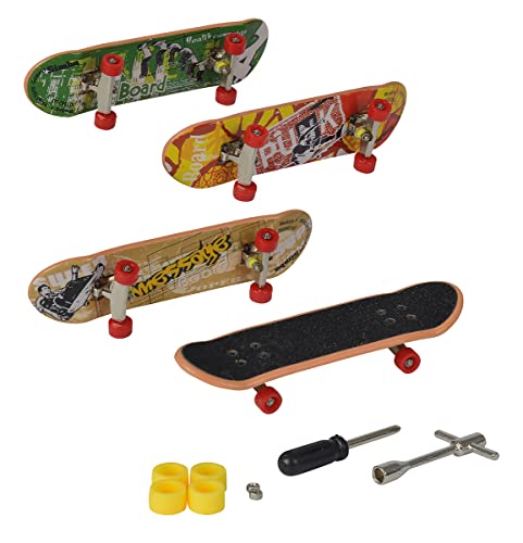 Simba 103306084 - Finger Skateboard 4er Set, Fingerspielzeug, bedruckt, 9cm, ab 5 Jahren von Simba