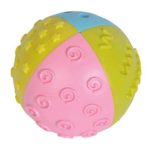 Simba 104010006 - ABC Entdeckerball 4-fabig, Kunststoffkugel mit verschiedenen Oberflächen zum Fühlen und Entdecken, 8cm, Babyspielzeug ab 6 Monaten von Simba