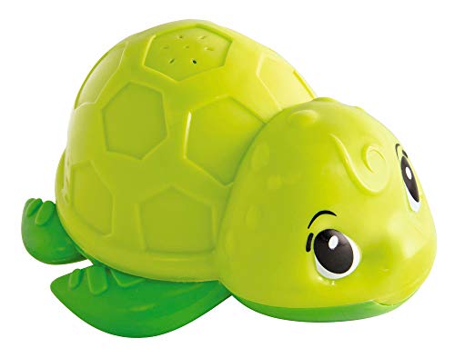 Simba 104010013 - ABC Badeschildkröte 11 cm, schwimmt und spritzt kleine Fontäne, Babyspielzeug, Badewannenspielzeug, ab 12 Monate, AUR Englisch, Grün (ohne Akku) von Simba