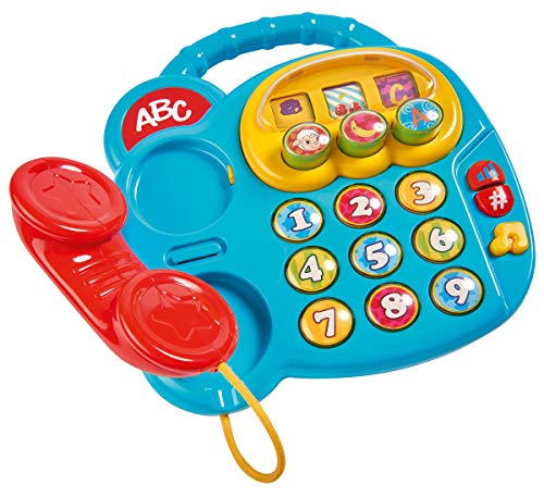 Simba 104010016 - ABC buntes Telefon, Babyspielzeug, Drehbilderdisplay, Melodie, Spieltelefon, Lerntelefon, mit verschiedenen Sounds, 20cm, Motorik, Kleinkind, ab 6 Monaten von Simba
