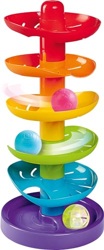 Simba 104010053 - ABC Regenbogen Kugelturm, Rollbahn, Kugelbahn, Babyspielzeug, 5 bunte Ebenen, 1 Basis, 3 Bälle, 40cm, ab 12 Monaten, Motorikspielzeug von Simba