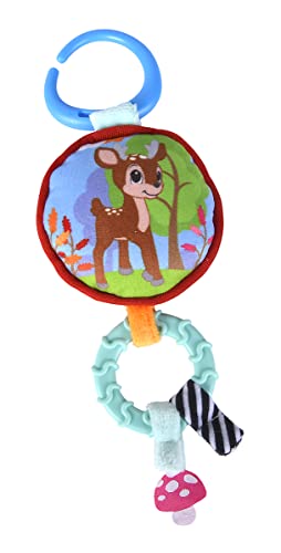 Simba 104010114 - ABC Forest Friends Anhänger, Reh und Fuchs mit Rasselball, Anhängerclip und Greifring, Kinderwagenspielzeug, Babyspielzeug, 20cm, ab den ersten Lebensmonaten von Simba