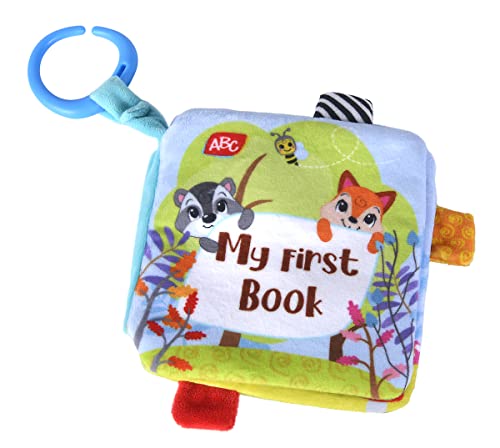 Simba 104010116 - ABC Forest Friends Plüsch Buch, mit Quietscher, Knisterpapier, Spiegel, 17cm, Babyspielzeug, ab den ersten Lebensmonaten von Simba
