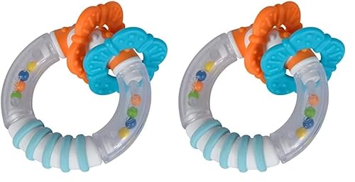 Simba 104010178 - ABC Touch Ringrassel, zum Greifen, Fühlen und Rasseln, 9cm (Packung mit 2) von Simba
