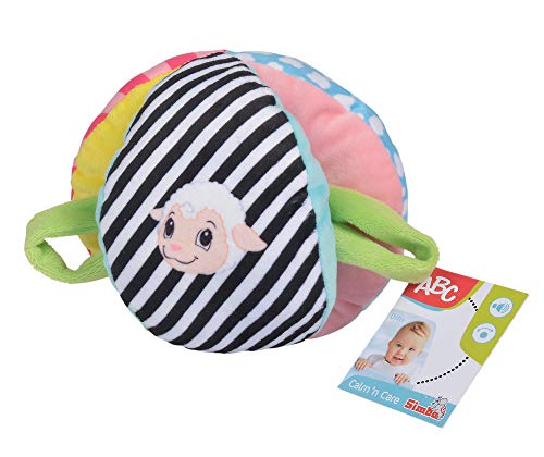 Simba 104010195 - ABC Baby Greifball, mit verschiedenen Mustern, 16cm, ab den ersten Lebensmonaten geeignet von Simba