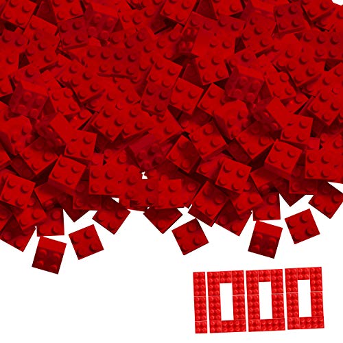 Simba 104114117 - Blox, 1000 rote Bausteine für Kinder ab 3 Jahren, 4er Steine, im Karton, vollkompatibel mit vielen anderen Herstellern, Rot von Simba