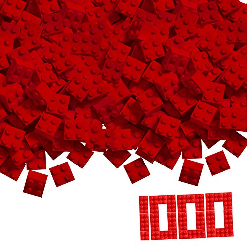 Simba 104114117 - Blox, 1000 rote Bausteine für Kinder ab 3 Jahren, 4er Steine, im Karton, vollkompatibel mit vielen anderen Herstellern von Simba