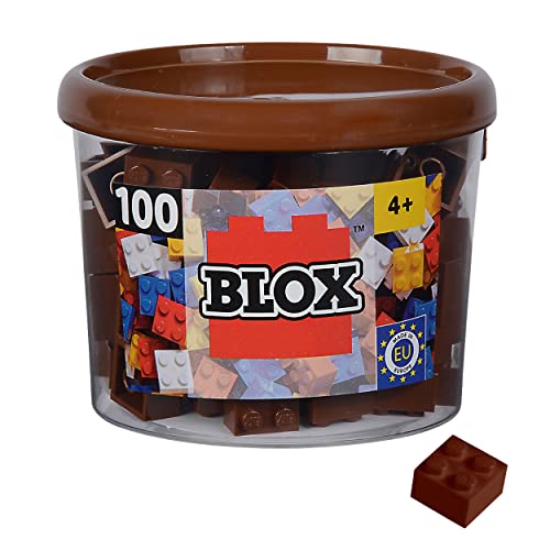 Simba 104114533 - Blox, 100 braune Bausteine für Kinder ab 3 Jahren, 4er Steine, in Dose, hohe Qualität, vollkompatibel mit vielen anderen Herstellern, Braun Simba 104114533 - Blox, 100 braune Bausteine für Kinder ab 3 Jahren, 4er Steine, in Dose, hohe Qualität, vollkompatibel mit vielen anderen Herstellern, Braun von Simba