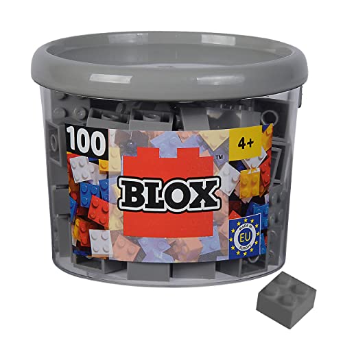 Simba 104114534 - Blox, 100 graue Bausteine für Kinder ab 3 Jahren, 4er Steine, in Dose, hohe Qualität, vollkompatibel mit vielen anderen Herstellern, Grau Simba 104114534 - Blox, 100 graue Bausteine für Kinder ab 3 Jahren, 4er Steine, in Dose, hohe Qualität, vollkompatibel mit vielen anderen Herstellern, Grau von Simba