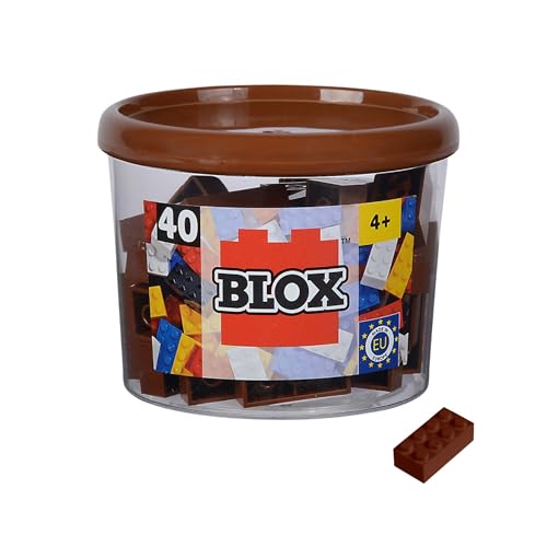 Simba 104114538 - Blox, 40 braune Bausteine für Kinder ab 3 Jahren, 8er Steine, in Dose, hohe Qualität, vollkompatibel mit vielen anderen Herstellern, Braun Simba 104114538 - Blox, 40 braune Bausteine für Kinder ab 3 Jahren, 8er Steine, in Dose, hohe Qualität, vollkompatibel mit vielen anderen Herstellern, Braun von Simba