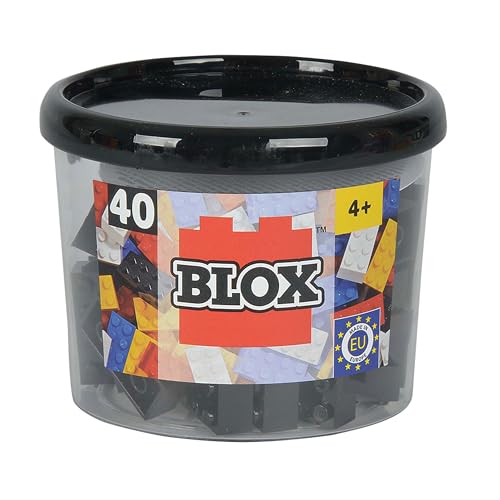 Simba 104118895 - Blox, 40 schwarze Klemmbausteine für Kinder ab 3 Jahren, 8er Steine, inklusive Dose, hohe Qualität, vollkompatibel mit anderen Herstellern, Schwarz Simba 104118895 - Blox, 40 schwarze Klemmbausteine für Kinder ab 3 Jahren, 8er Steine, inklusive Dose, hohe Qualität, vollkompatibel mit anderen Herstellern, Schwarz von Simba