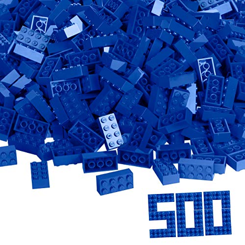 Simba 104118925 - Blox, 500 blaue Bausteine für Kinder ab 3 Jahren, 8er Steine, im Karton, vollkompatibel mit vielen anderen Herstellern von Simba