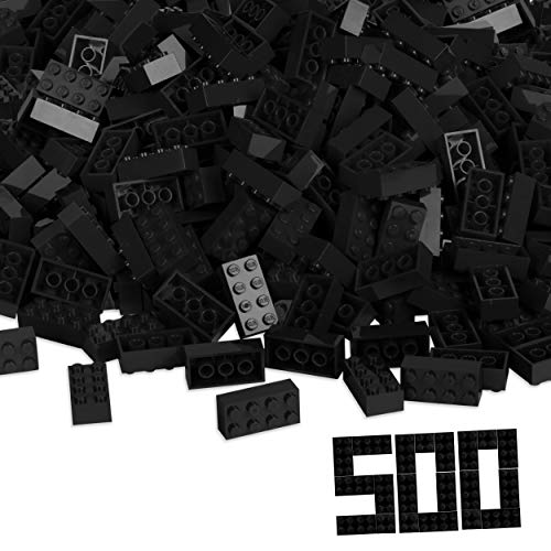 Simba 104118935 - Blox, 500 schwarze Bausteine für Kinder ab 3 Jahren, 8er Steine, im Karton, vollkompatibel mit vielen anderen Herstellern von Simba