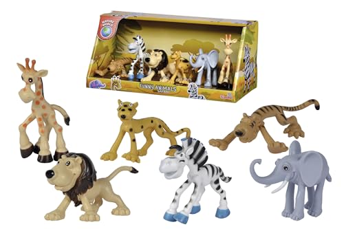 Simba 104322457 - Funny Animals Safari, lustige Safaritiere, 6 Stück, kindlich gestaltet, 9-12cm, Tier Figuren, Spielfiguren, ab 3 Jahre Simba 104322457 - Funny Animals Safari, lustige Safaritiere, 6 Stück, kindlich gestaltet, 9-12cm, Tier Figuren, Spielfiguren, ab 3 Jahre von Simba