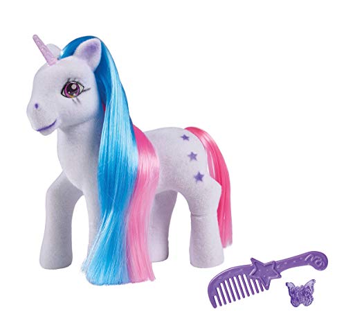 Simba 104342482 - Einhorn mit bunten Haaren, 14cm, Beflockt, mit Kamm und Haarclips, ab 3 Jahren von Simba