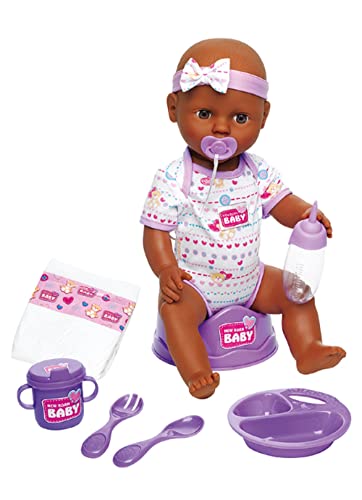Simba 105030060 - New Born Baby Puppe, Mit Schlafaugen, Trink, und Nässfunktion, 8 Teile, 43cm, Violett Simba 105030060 - New Born Baby Puppe, Mit Schlafaugen, Trink, und Nässfunktion, 8 Teile, 43cm, Violett von Simba