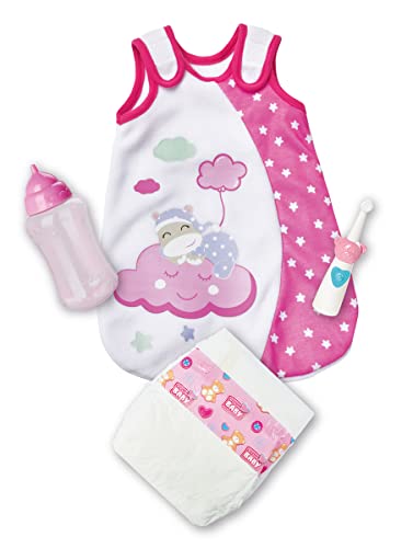 Simba 105400001 - Laura Gute Nacht Babyzubehör, Schlafsack, Zahnbürste, Windel, Flasche, für 30-38cm Puppen, 4 Teile, Puppenkleidung, Puppenzubehör, ab 3 Jahren von Simba