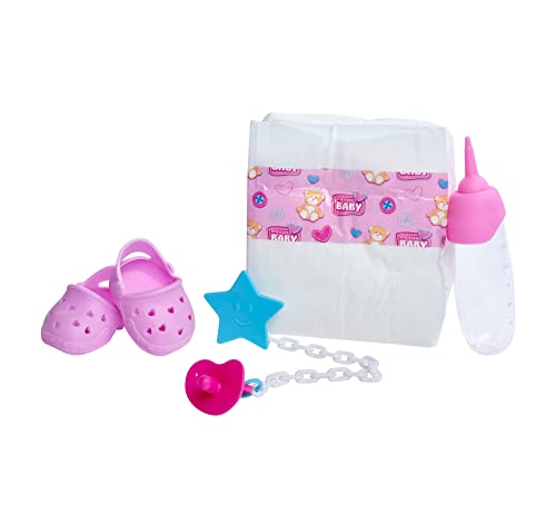 Simba 105560004 - New Born Baby on Tour Set, Windel, Schnuller mit Kette, Flasche und Sandalen für 38-43cm Puppen, ab 3 Jahren Simba 105560004 - New Born Baby on Tour Set, Windel, Schnuller mit Kette, Flasche und Sandalen für 38-43cm Puppen, ab 3 Jahren von Simba