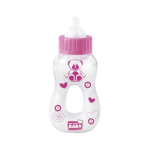 Simba 105560013 - New Born Baby Magisches Milchfläschchen, Milchflasche mit verschwindender Milch, 13cm, Weiß, Rosa von Simba