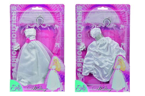 Simba 105721167 - Steffi Love Hochzeitskleid, weiß, 2-fach sortiert, Es wird nur ein Artikel geliefert, Für alle 29cm Ankleidepuppen, ohne Puppe Simba 105721167 - Steffi Love Hochzeitskleid, weiß, 2-fach sortiert, Es wird nur ein Artikel geliefert, Für alle 29cm Ankleidepuppen, ohne Puppe von Simba