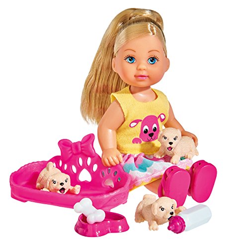 Simba 105733041 - Evi Love Puppy Love, mit drei Babyhunden, mit Hundekorb und Zubehör, Ankleidepuppe, 12cm, für Kinder ab 3 Jahren Simba 105733041 - Evi Love Puppy Love, mit drei Babyhunden, mit Hundekorb und Zubehör, Ankleidepuppe, 12cm, für Kinder ab 3 Jahren von Simba