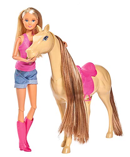 Simba 105733052 - Steffi Love Lovely Horse, Steffi als Reiterin, Pferd mit Magnetfunktion beim Füttern, Ankleidepuppe, 29cm, für Kinder ab 3 Jahren von STEFFI LOVE