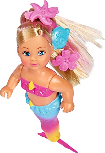 Simba 105733318 - Evi Love Swimming Mermaid, Evi als Meerjungfrau, kann richtig schwimmen, mit Fischfigur, Ankleidepuppe, 12cm, für Kinder ab 3 Jahren von Simba