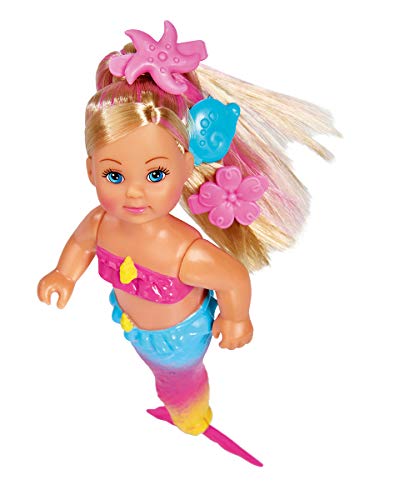 Simba 105733318 - Evi Love Swimming Mermaid, Evi als Meerjungfrau, kann richtig schwimmen, mit Fischfigur, Ankleidepuppe, 12cm, für Kinder ab 3 Jahren von Simba