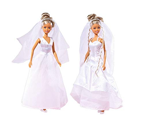 Simba 105733414 - Steffi Love Wedding Derma, 2-fach sortiert, es wird nur ein Artikel geliefert, Spielpuppe im wunderschönen Hochzeitskleid, 29cm, ab 3 Jahre von Simba