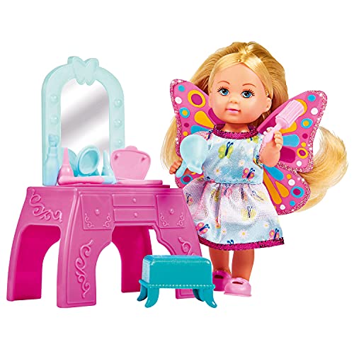 Simba 105733507 - Evi Love Beauty Fairy, Puppe als Fee mit Schminktisch, Stuhl und 9-TLG. Zubehör, 12cm, Für Kinder ab 3 Jahren von Simba