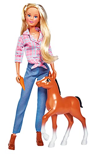 Simba 105733517 - Steffi Love Little Horse, Puppe mit süßem Fohlen und lustiger Funktion, inkl. Zubehör, 29cm Spielpuppe, Pony, ab 3 Jahren von STEFFI LOVE