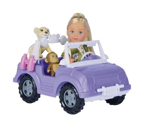 Evi Love Safari, Spielpuppe im süßen Safari Outfit mit coolem Jeep, Rucksack, Baby Affe, Löwe, Fernglas, 12cm, ab 3 Jahre Evi Love Safari, Spielpuppe im süßen Safari Outfit mit coolem Jeep, Rucksack, Baby Affe, Löwe, Fernglas, 12cm, ab 3 Jahre von Simba