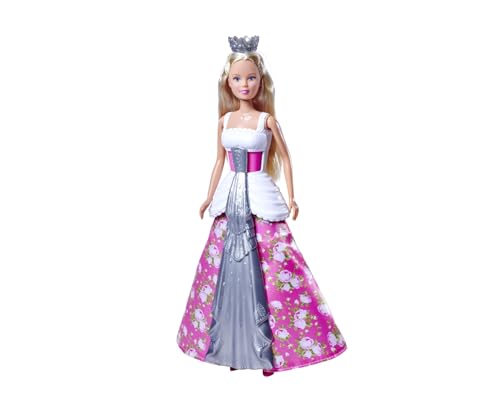 Simba 105733655 - Steffi Love Puppe Wedding Magic mit 2-in-1 Kleid - Puppe Steffi (29 cm) mit wechselndem Hochzeitskleid (weiß-silbern) und Prinzessinnen-Kleid (rosa) für Kinder ab 3 Jahre von Simba