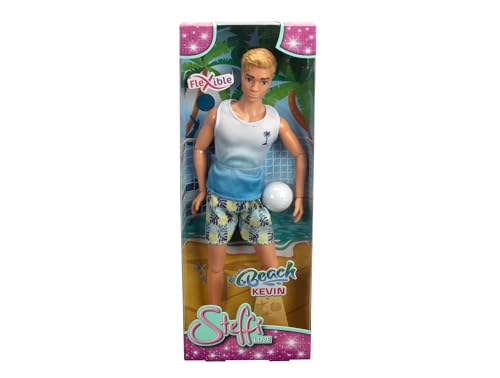Steffi Love Beach Kevin, Kevin in Badehose mit T-Shirt und Vollyball, vollbeweglich, 30cm Spielpuppe , ab 3 Jahren, Weiß Steffi Love Beach Kevin, Kevin in Badehose mit T-Shirt und Vollyball, vollbeweglich, 30cm Spielpuppe , ab 3 Jahren, Weiß von Simba