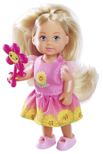 Simba Evi Love Flowers, 2-Fach Sortiert, es Wird nur EIN Artikel geliefert, Puppe in einem süßen Blumenkleid mit Blume, 12cm Spielpuppe, ab 3 Jahren von Simba