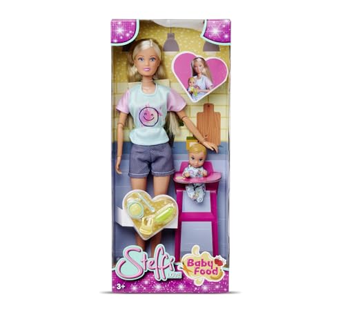 Steffi Love Baby Food, Spielpuppe füttert Ihr kleines Baby, mit Latz, Brei, Löffel und Trinkflasche, 29cm, ab 3 Jahren Steffi Love Baby Food, Spielpuppe füttert Ihr kleines Baby, mit Latz, Brei, Löffel und Trinkflasche, 29cm, ab 3 Jahren von Simba