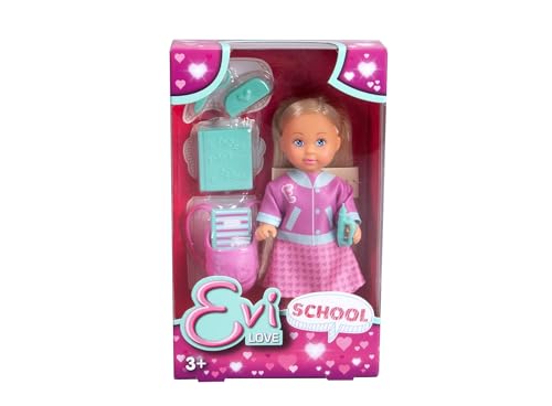 Evi Love School, Spielpuppe mit cooler College Jacke und Rucksack mit Schulzubehör, 12cm, ab 3 Jahren Evi Love School, Spielpuppe mit cooler College Jacke und Rucksack mit Schulzubehör, 12cm, ab 3 Jahren von Simba