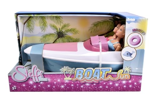Simba 105733736 - Steffi Love Boot - Zwei Steffi im Badeanzug Einschließlich Boot mit Bading und Delfin, 35cm, Ab 3 Jahren von Simba