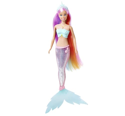 Steffi Love Magic Rainbow Mermaid, Spielpuppe als Meerjungfrau mit magischer Regenbogen-Lichtfunktion und extra langem Haar, 39cm, ab 3 Jahren Steffi Love Magic Rainbow Mermaid, Spielpuppe als Meerjungfrau mit magischer Regenbogen-Lichtfunktion und extra langem Haar, 39cm, ab 3 Jahren von Simba