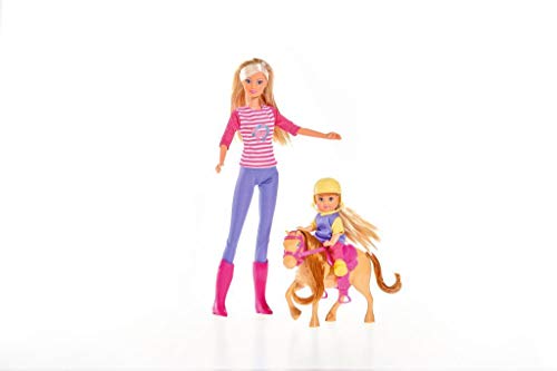 Simba 105738051 - Steffi Love Horse Training, Steffi als Reitlehrerin, mit Pony und Evi Love Puppe, Ankleidepuppe, 29cm, für Kinder ab 3 Jahren von Smoby