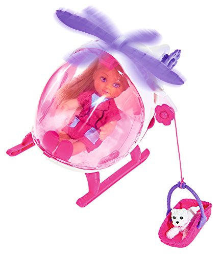 Simba 105739469 - Evi Love Puppe mit Hubschrauber und Hund von Smoby